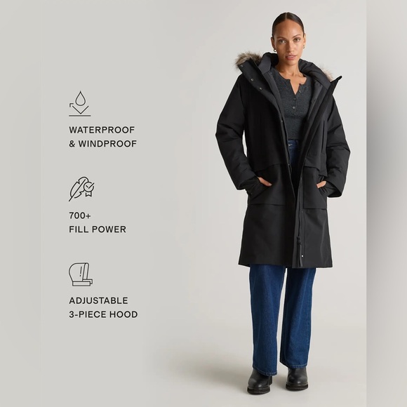 Quince Responsible Down Hooded Long Parka Size Medium - Picture 14 of 16